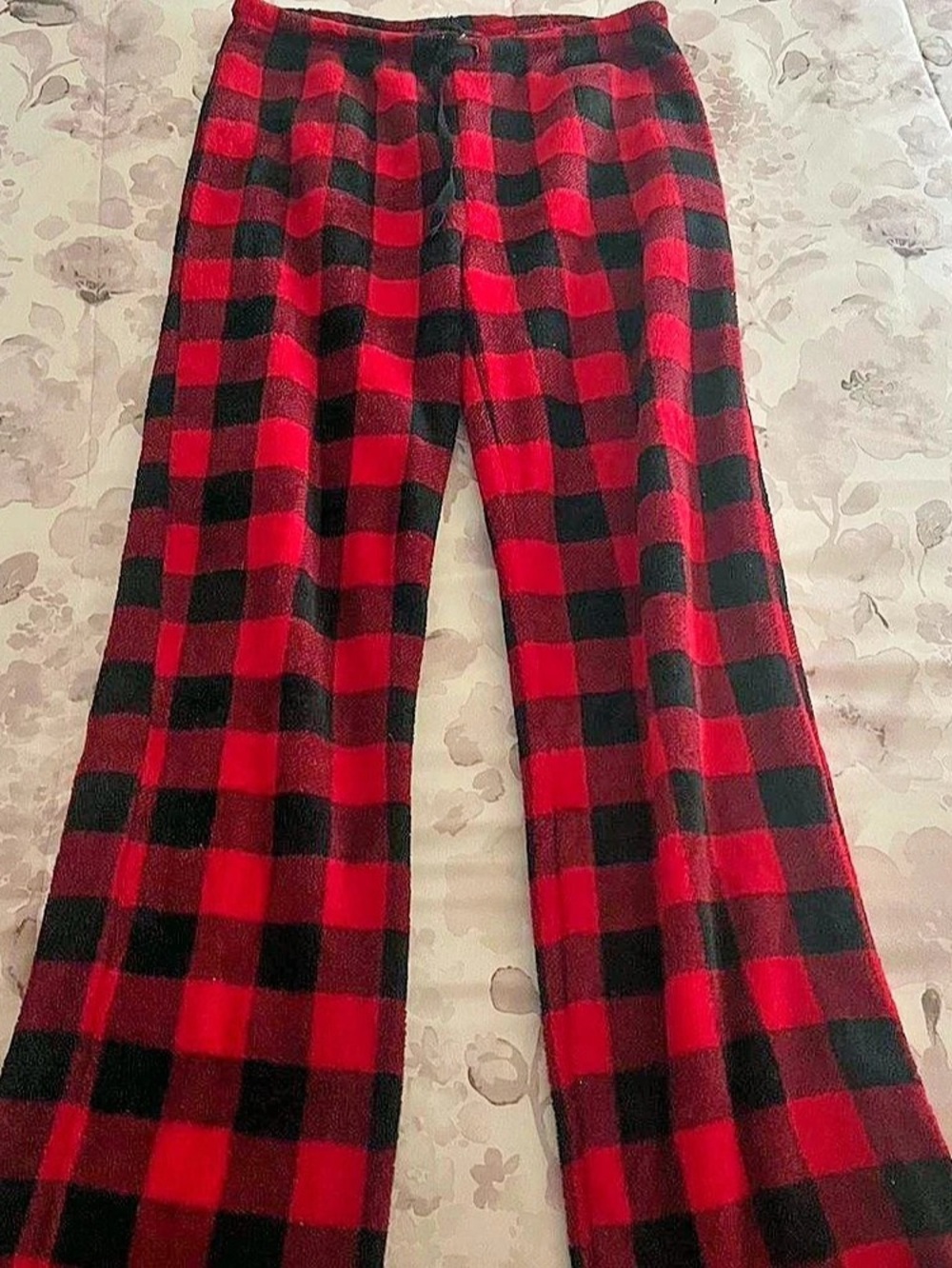 Just Love Checkered Wide Leg Pants Red & Black Small Like New